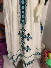 Load image into Gallery viewer, Habesha dress with Tiffany blue and black Tilet (የሐገር ባህል ልብስ) &quot;Bella”
