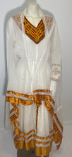 Load image into Gallery viewer, Habesha Dress with Brown and Orange Tilet  (የሐገር ልብስ) “Melat”
