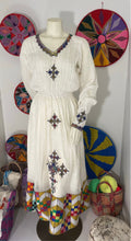 Load image into Gallery viewer, Habesha Dress with Multi Color Tilet (ሐገር ልብስ) “Hiwot”
