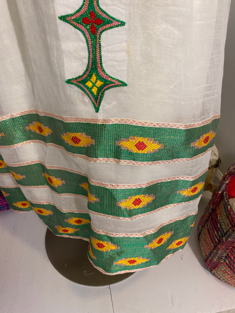 Habesha Dress with Green Tilet