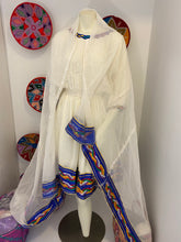 Load image into Gallery viewer, Habesha dress with Blue Tilet
