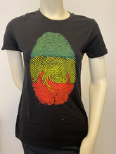 Load image into Gallery viewer, Ethiopian Flag Thumb Print Women’s T-shirt
