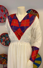 Load image into Gallery viewer, Habesha dress with Red and Purple Tilet “Azeb”
