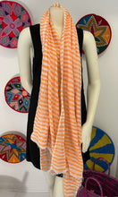 Load image into Gallery viewer, Orange and white scarf
