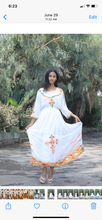 Load image into Gallery viewer, Habesha Dress with orange tilet “Birtukan 1”
