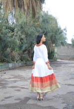 Load image into Gallery viewer, Habesha dress with gold and red Tilet “Hulu 1”
