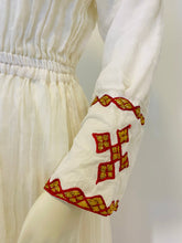 Load image into Gallery viewer, Habesha Dress with Red and Gold Tilet
