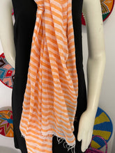 Load image into Gallery viewer, Orange and white scarf
