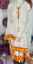 Load image into Gallery viewer, Habesha Dress with Orange Tilet  (የሐገር ልብስ) “Delina”
